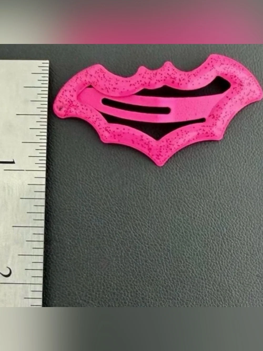 Set of 5 Goth Snap Metal Hair Clips Barrettes 🖤🦇🩷 3 Black Stars, 2 Pink Bats